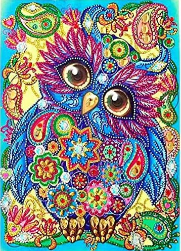 DIAMENTOWY HAFT MANDALA KOLOROWY KOT 30X40 CM 7D