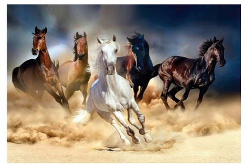 Diamentowa Mozaika Haft Diamentowy Stado Konie 30x40CM