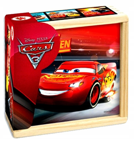 Klocki Puzzle drewniane Cars 6 obrazków Oryginalne
