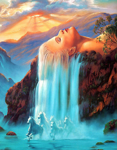 Malowanie Po Nr Kobieta- Natura,Konie Impresja