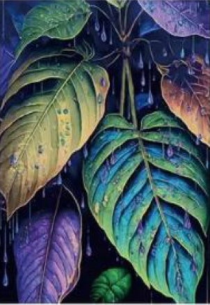 DIAMENTOWA MOZAIKA LIŚCIE KOLOROWE W DESZCZU PAK 30 
30X40