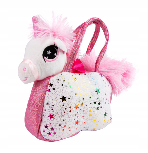 Jednorożec pluszowy w torebce miękki biały 23 cm