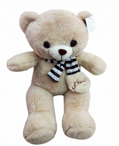 Pluszowy Plusz Miś W Szaliku W Pasy Z Napisem Love 47 CM