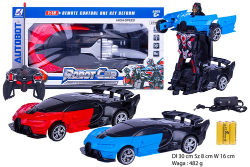 AUTO TRANSFORMER NA RADIO SPORTOWE ROBOT CAR KARTON PAK 60/30
Dł 30 cm Sz 8 cm W 16 cm 
Waga : 482 g