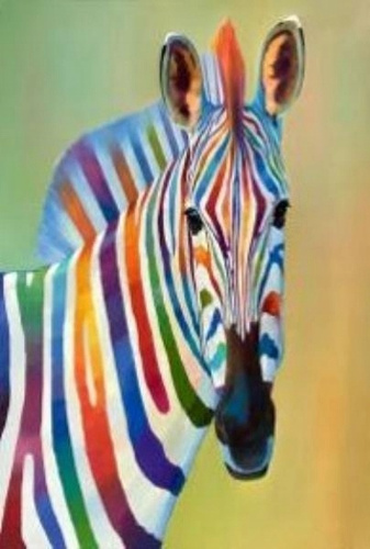 Malowanie Po Numerach Zebra Kolor 50X40 Cm Na Ramie