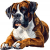 Diamentowa Mozaika Pies Bokser Leżący 30x40 Cm Kreatywne Diamenty