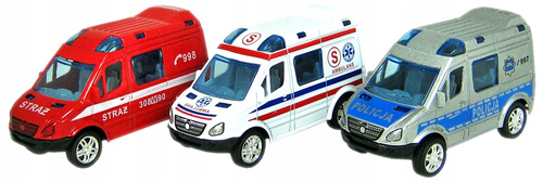 Samochód Hipo Autko Mini Van Uprzywilejowany Zestaw 3 Auta