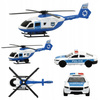 Zestaw Policja Auto Metalowe Helikopter Radiowóz Otwierane Drzwi dla Dzieci