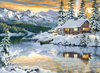 Diamentowa Mozaika Domek Nad Rzeką W Zimę 30x40 Cm Kreatywne Diamenty