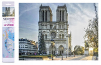 Diamentowa Mozaika Haft Katedra Notre Dame De Paris Z Choinką 30x40 Cm