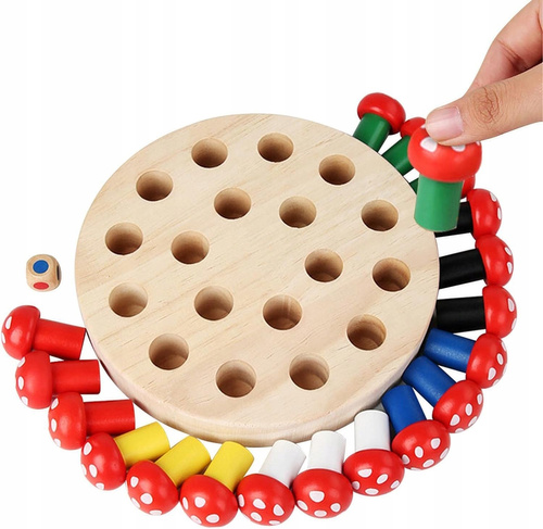 Norimpex Drewniana Układanka Gra Pamięciowa Dla Dzieci Rozwijająca Grzybki