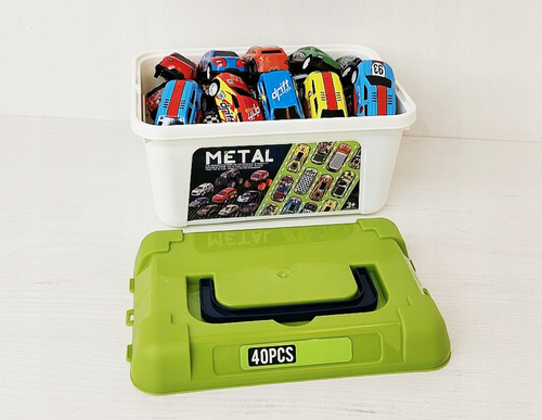 ZESTAW AUTEK SAMOCHODÓW AUT RESORAKÓW 40 SZT W SKRZYNCE