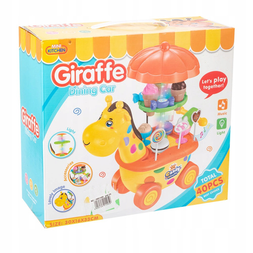 Ruchoma Lodziarnia Na Wózku Motyw Żyrafy Do Zabawy Efekty Dźwie/Świetlne