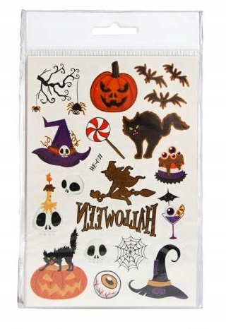 Tatuaże Halloween Tatuaże Zmywalne Komplet 12 Arkuszy Różne Wzory