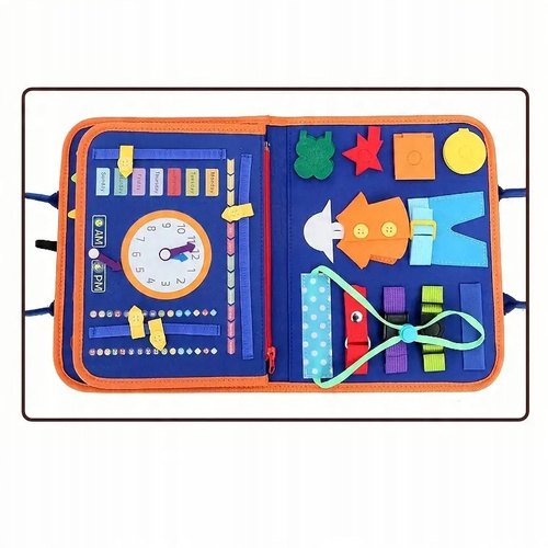 Tablica Manipulacyjna Z Zegarem Walizka Do Nauki Montessori Sensoryczna