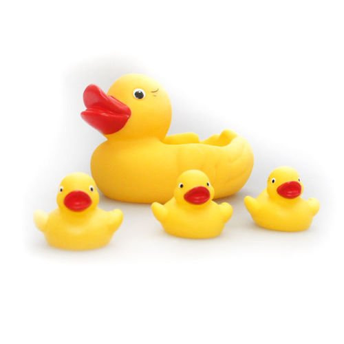 ZESTAW 4 SZT RODZINA KACZUSZKI KACZKI GUMOWE DO WODY NIE NABIERAJĄCE WODY