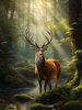 Diamentowa Mozaika Jeleń W Mrocznym Lesie 30x40Cm Kreatywne Diamenty
