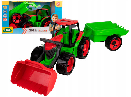 OGROMNY TRAKTOR 107 CM Z RUCHOMA ŁYŻKĄ +PRZYCZEPA