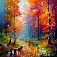Malowanie Po Numerach Rzeka Jesienią W Lesie 40X50 Cm Na Ramie Kreatywne