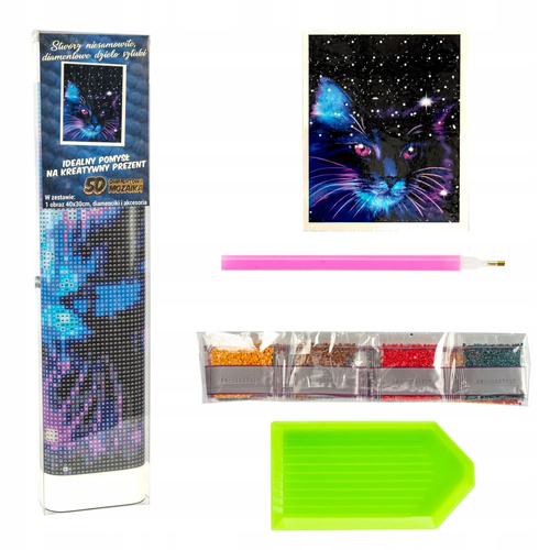 Diamentowa Mozaika Dom W Lesie Z Indykami Haft Kreatywny 80x40 Cm