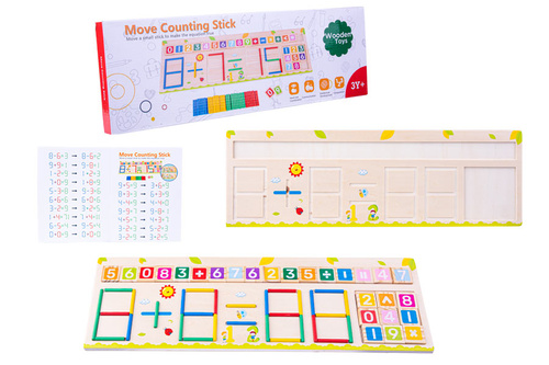 PATYCZKI NA TABLICY DREWNIANEJ DO NAUKI LICZENIA