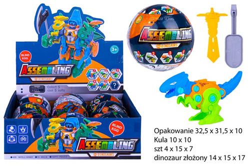 DINOZAUR DO SKRĘCANIA W KULI *9 BOX  /216