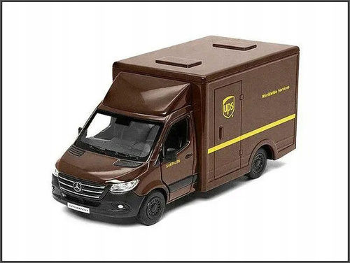 Mercedes UPS Auto Dostawcze Metalowe Kurier Pull Back Otwierane Tylne Drzwi