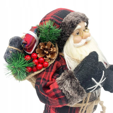 Figurka Ozdoba Świąteczna Bożonarodzeniowa Mikołaj Z Prezentami 45cm