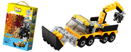 KLOCKI KONSTRUKCYJNE ZESTAW 1000 SZTUK ŻÓŁTE  BUDOWLANE, pak 12 
uzupełniający zestaw klocków. 1000 elementów, 
wymiar pudełka: 38 x 26 x 9 cm