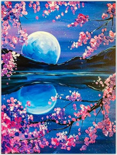 Malowanie Po Numerach Wschód Księżyca 50X40 Cm Z Ramą Kreatywne