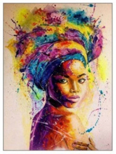 Diamentowa Mozaika Kobieta W Turbanie30x40cm