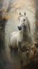 Malowanie Po Numerach Biały Koń We Mgle 40X50 Cm Na Ramie Kreatywne