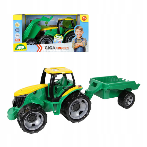 Duży Samochód Traktor Ciągnik Z Przyczepką 90 Cm Lena Ozdobne Opakowanie