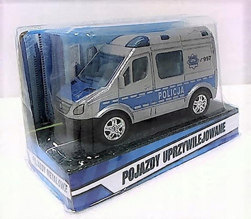 Auto Policja Van Metalowy 8 Cm Pojazd Policyjny Z Napędem