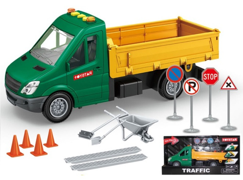 AUTO SAMOCHÓD ZABAWKA NORIMPEX WYWROTKA ZE ZNAKAMI DROGOWYMI