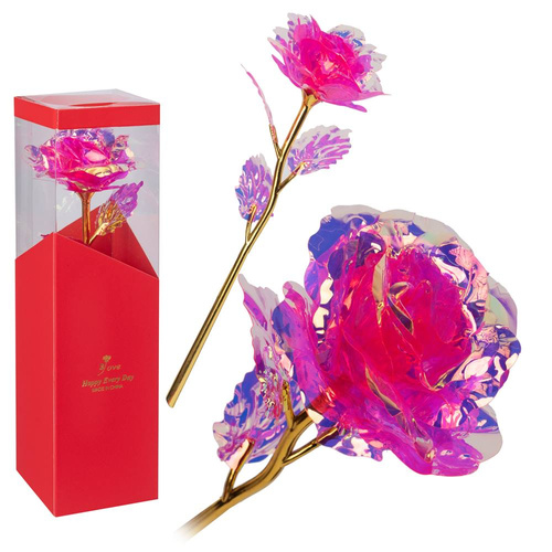 RÓŻA TRANSPARETNO-ZŁOTA ,CZERWONA PLEKSA