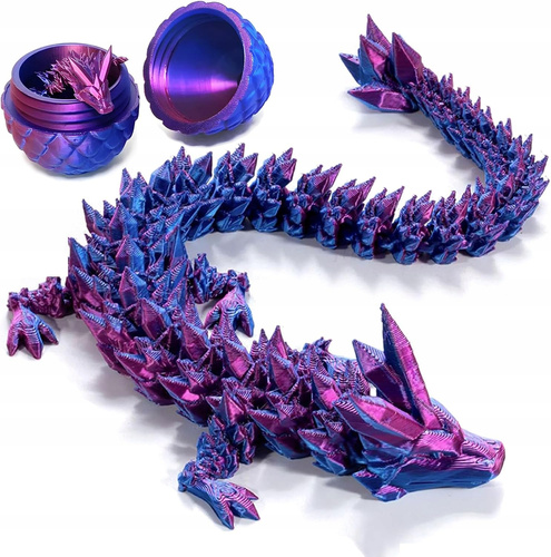 Figurka Smok W Jajku Druk 3D Ruchome Elementy Błyszczący Sensoryczna