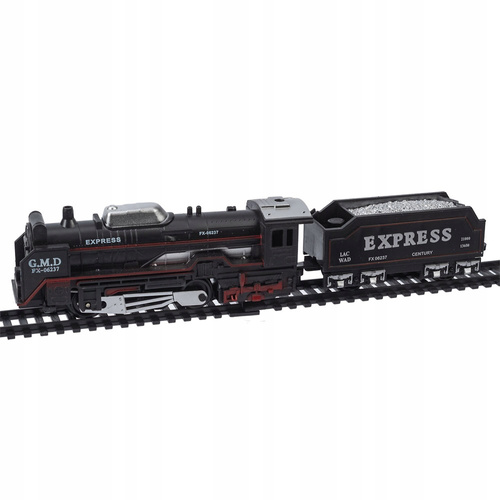 POCIĄG KOLEJKA Z 4 WAGONAMI ZABAWKA DUŻA LOKOMOTYWA CIUCHCIA TOR