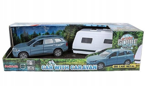 Auto Metalowe Z Przyczepą Campingową Z Napędem Pull-back