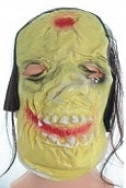 Maska Gumowa Kolorowa Straszna Halloween Z Włosami Przebranie Bal