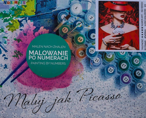 Malowanie Po Numerach Kobieta W Czerwieni 40X50