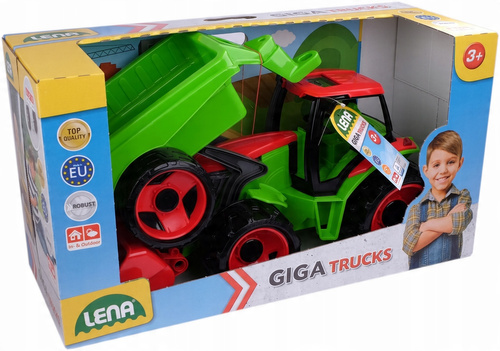 Ogromny Traktor Spychacz Xxl 107 Cm Z Ruchoma Łyżką + Przyczepa Lena