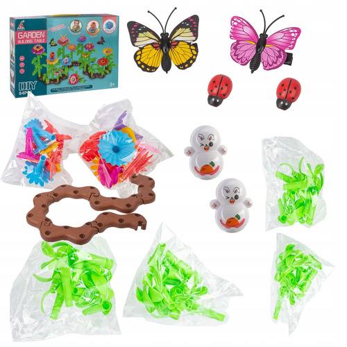 Klocki Konstrukcyjne Układanka Wymarzony Ogród Kwiaty 198 Elementów