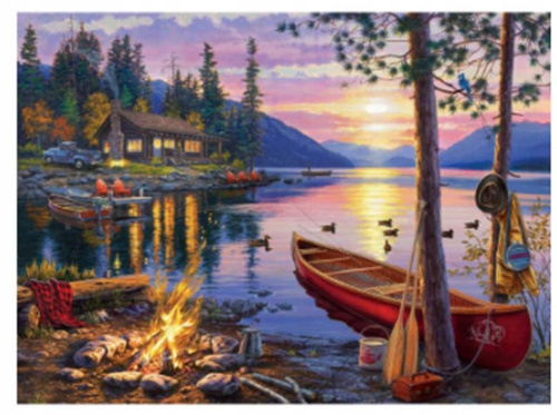 Diamentowa Mozaika Wypoczynek W Domku Nad Jeziorem 30x40 Cm Kreatywne