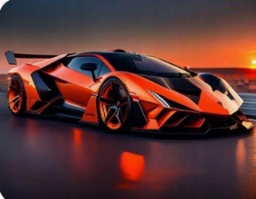 Diamentowa Mozaika Auto Sportowe Ferrari Haft Kreatywny 30x40 Cm