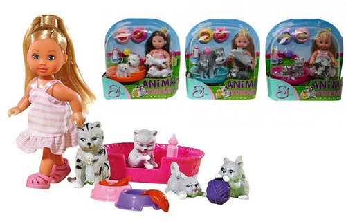 LALKA EVI +PSY/KOTY I AKCESORIA PLEKSA KARTON