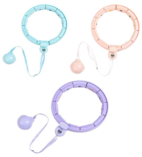 HULA HOP SMART Z OBCIĄŻNIKIEM, pak 10,
trzy kolory,
rozmiar 70-125 cm