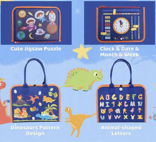 Tablica Manipulacyjna Z Zegarem Walizka Do Nauki Montessori Sensoryczna