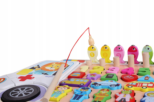 UKŁADANKA DREWNIANA NA AUCIE, GRA RYBKI, EDUKACJA