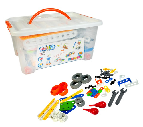 KLOCKI KONSTRUKCYJNE POJAZDY NA KÓŁKACH W SKRZYNCE